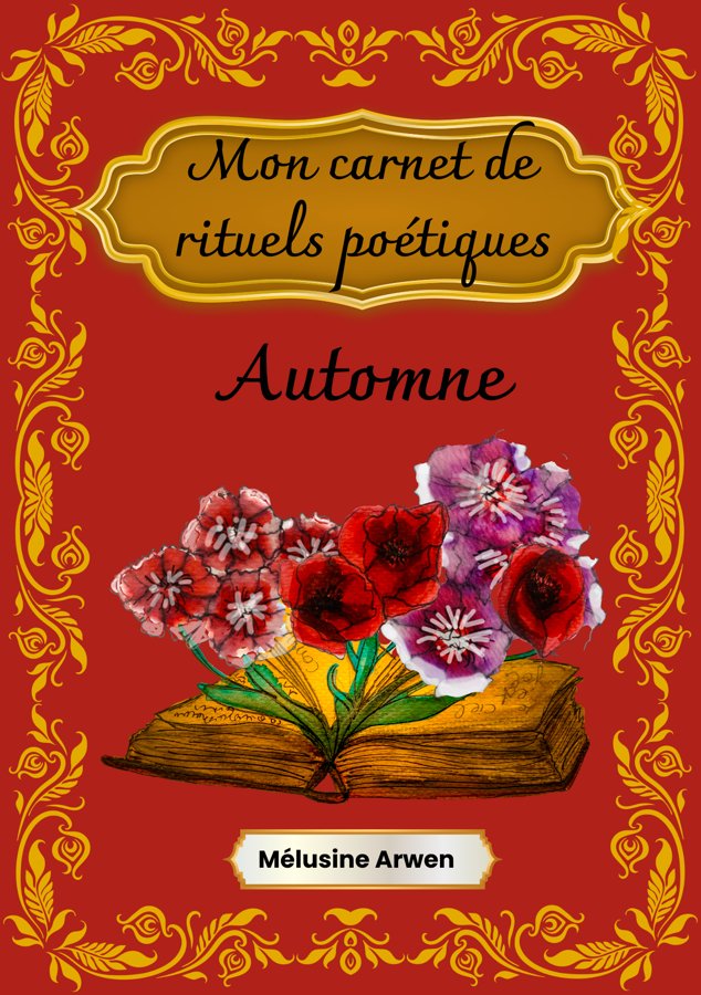 Couverture rouge de Mon carnet de rituels poétiques — Automne