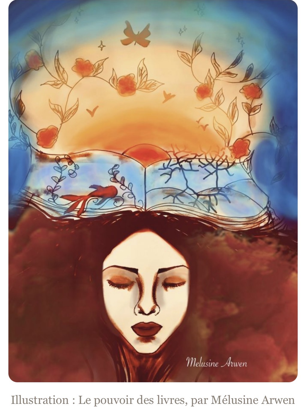 Illustration : Le pouvoir des livres, par Mélusine Arwen